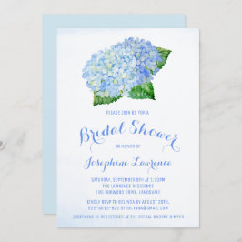 Blue Hydrangea Floral Bridal Shower Invitations Kaart