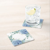 Blue Hydrangea Floral Bridal Shower Kartonnen Onderzetters (Insitu)