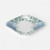 Blue Hydrangea Floral Bridal Shower Papieren Bordje (Gebogen)