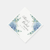 Blue Hydrangea Floral Bridal Shower Servet (Hoek)