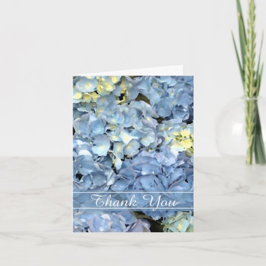Blue Hydrangea Floral Bridesmaid Hartelijk dank Bedankkaart (Voorkant)