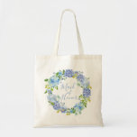 Blue Hydrangea Floral | Canvas tas voor de bruidsm<br><div class="desc">Blue Hydrangea Floral | Maid of Honor Canvas tas Cadeau | Blauwe Waterverf</div>