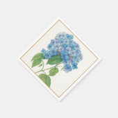 Blue Hydrangea Floral Cocktail Napkin | Elegant Servet (Hoek)