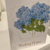 Blue Hydrangea Floral | Custom Thinking of You Car Kaart