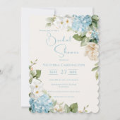 Blue Hydrangea Floral Elegant Vrijgezellenfeest Kaart (Voorkant)