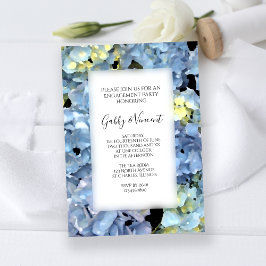 Blue Hydrangea Floral Engagement Party Kaart