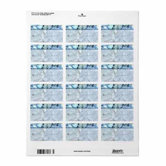 Blue Hydrangea Floral Etiket (Full Sheet)