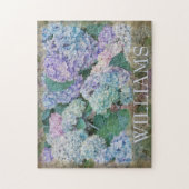 Blue Hydrangea Floral Familienaam Legpuzzel (Verticaal)
