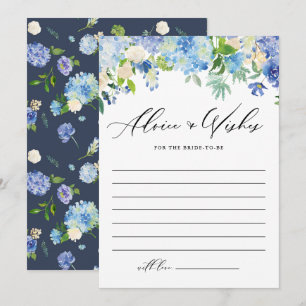 Blue Hydrangea Floral Garland Vrijgezellenfeest Advieskaart