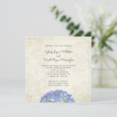 Blue Hydrangea Floral Graphic Sepia Square Kaart (Staand voorkant)