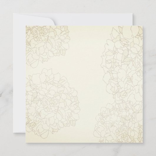 Blue Hydrangea Floral Graphic Sepia Square Kaart (Achterkant)