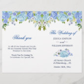 Blue Hydrangea Floral Greenery Folded Wedding (Voorkant)