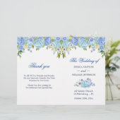 Blue Hydrangea Floral Greenery Folded Wedding (Staand voorkant)