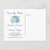 Blue Hydrangea Floral Greenery Save the Date Aankondigingskaart (Achterkant)