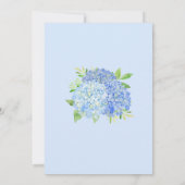 Blue Hydrangea Floral Greenery Wedding Kaart (Achterkant)