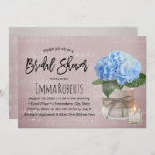 Blue Hydrangea Floral Jar Music Vrijgezellenfeest Kaart (Voorkant / Achterkant)