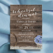 Blue Hydrangea Floral Jar Rustic Dinner Kaart