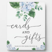 Blue Hydrangea Floral Kaarten and Gifts Sign Fotoplaat (Voorkant)