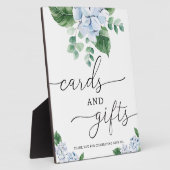 Blue Hydrangea Floral Kaarten and Gifts Sign Fotoplaat (Zijkant)
