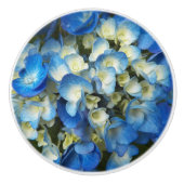Blue Hydrangea Floral Keramische Knop (Voorkant)