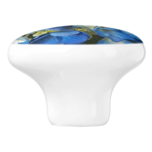  Blue Hydrangea Floral Keramische Knop (Zijkant)