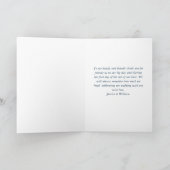 Blue Hydrangea Floral Lantern Navy Wood Wedding Bedankkaart (Binnen)