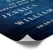 Blue Hydrangea Floral Lantern Wood Welkom Weduwsch Poster (Hoek)