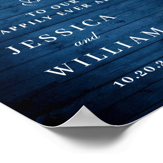 Blue Hydrangea Floral Lantern Wood Welkom Weduwsch Poster (Hoek)