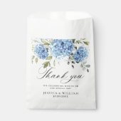 Blue Hydrangea Floral Love and Bedankt Wedding Bedankzakje (Voorkant)
