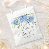 Blue Hydrangea Floral Love and Bedankt Wedding Bedankzakje (Geknipt)