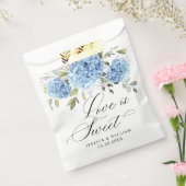 Blue Hydrangea Floral Love and Bedankt Wedding Bedankzakje (Gezegeld)