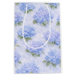 Blue Hydrangea Floral Medium Gift Bag Cadeauzakje