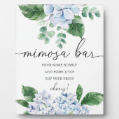 Blue Hydrangea Floral Mimosa Bar Sign Fotoplaat (Voorkant)