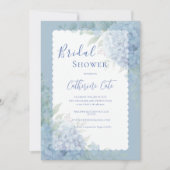 Blue Hydrangea Floral Pastel Bridal Shower Kaart (Voorkant)