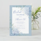 Blue Hydrangea Floral Pastel Bridal Shower Kaart (Staand voorkant)