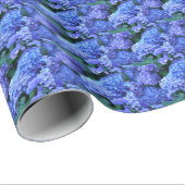 Blue Hydrangea Floral Pattern Cadeaupapier (Rol Hoek)