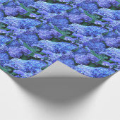 Blue Hydrangea Floral Pattern Cadeaupapier (Hoek)