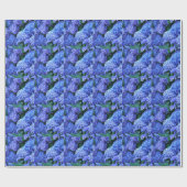 Blue Hydrangea Floral Pattern Cadeaupapier (Vlak)