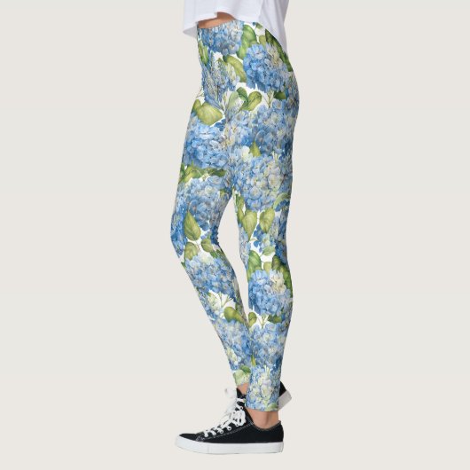 Blue Hydrangea Floral Pattern Leggings (Links)