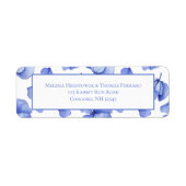Blue Hydrangea Floral Petals Weddenschap Etiket (Voorkant)