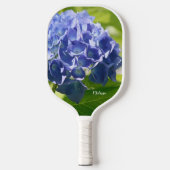 Blue Hydrangea Floral Pickleball Paddle (Voorkant)