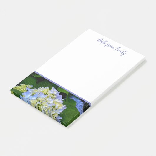 Blue Hydrangea Floral Post-it® Notes (Schuin)