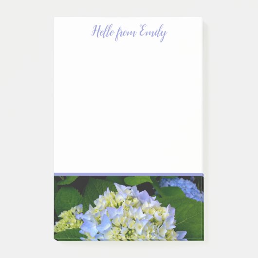 Blue Hydrangea Floral Post-it® Notes (Voorkant)