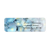 Blue Hydrangea Floral Return Address Etiket (Voorkant)