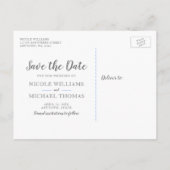 Blue Hydrangea Floral Save the Date Aankondigingskaart (Achterkant)