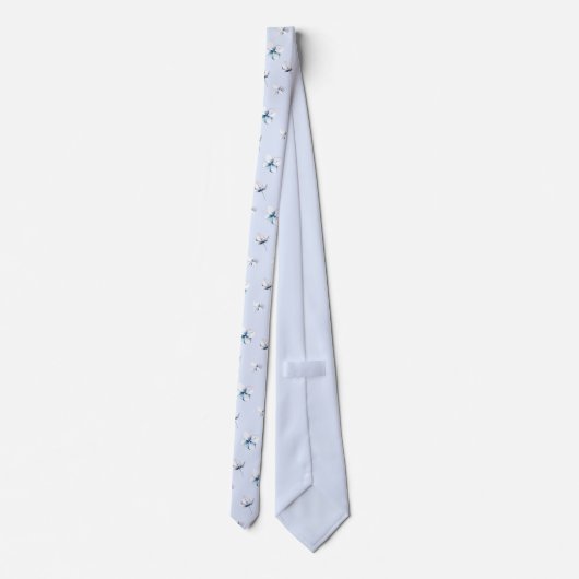 Blue Hydrangea Floral Stropdas (Achterkant)