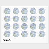Blue Hydrangea Floral Swirl Favor Cadeau Stickers (Vel)