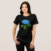 Blue Hydrangea Floral T-shirt (Voorkant volledig)