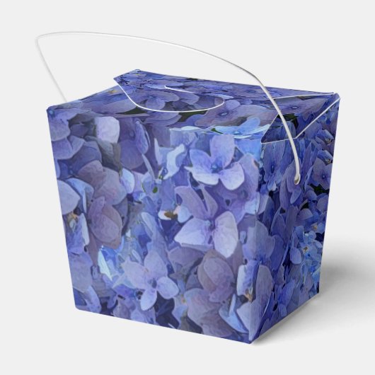 Blue Hydrangea Floral Takeout Bedankdoosjes (Achterkant)