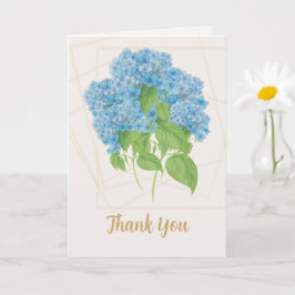 Blue Hydrangea Floral | Thank You  Kaart